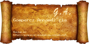 Gompercz Annamária névjegykártya